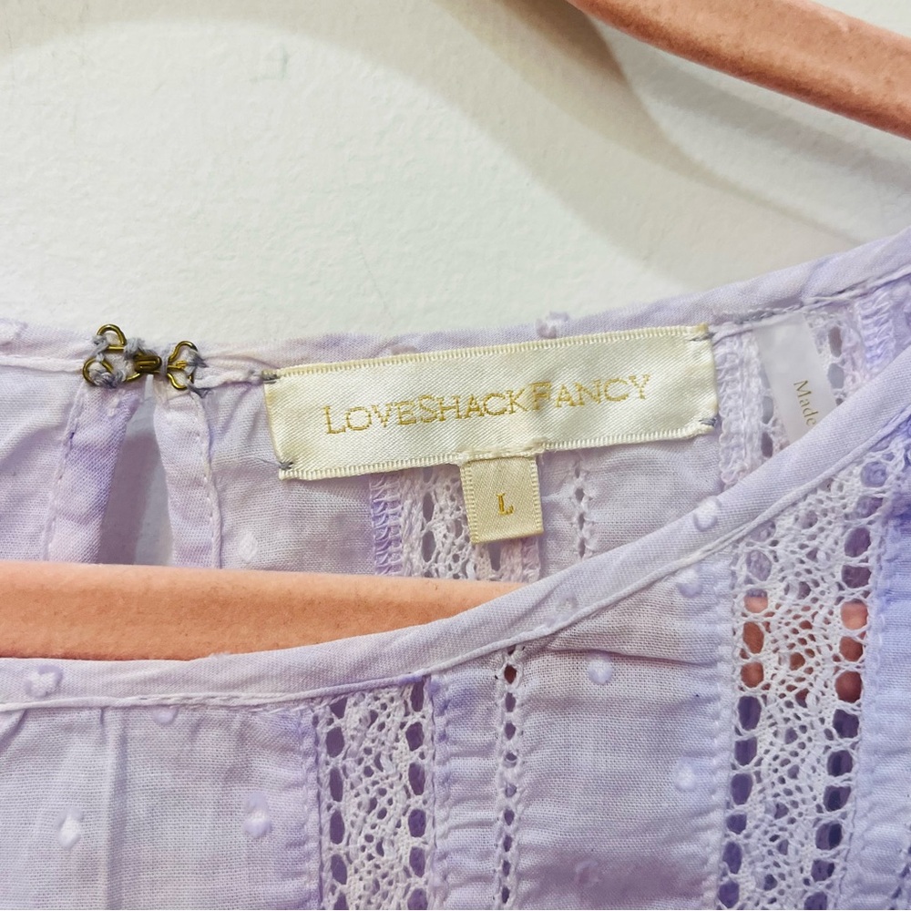 LoveShackFancy Lavender Ruffle Mini Dress - Picture 4 of 9